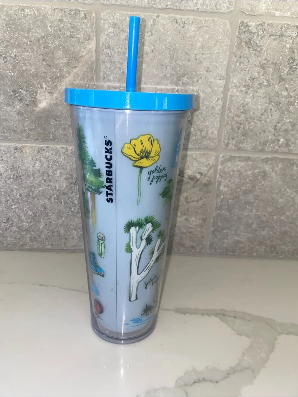 Starbucks California Blue Reusable Tumbler with Straw